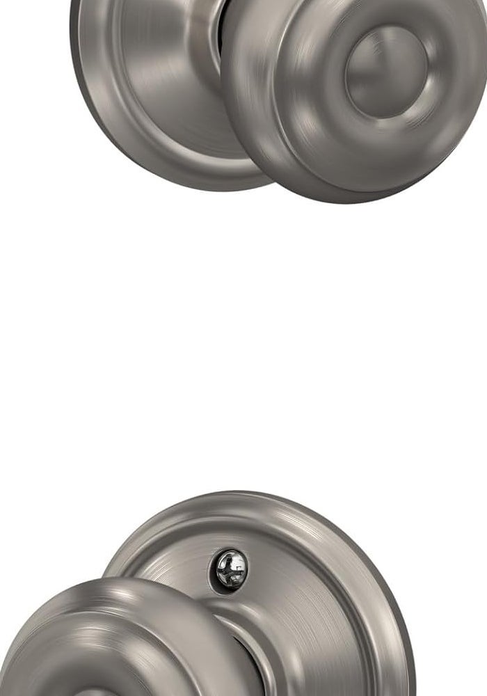 Schlage F10GEO619 Georgian Passage Knob in Satin Nickel Finish - Image 1