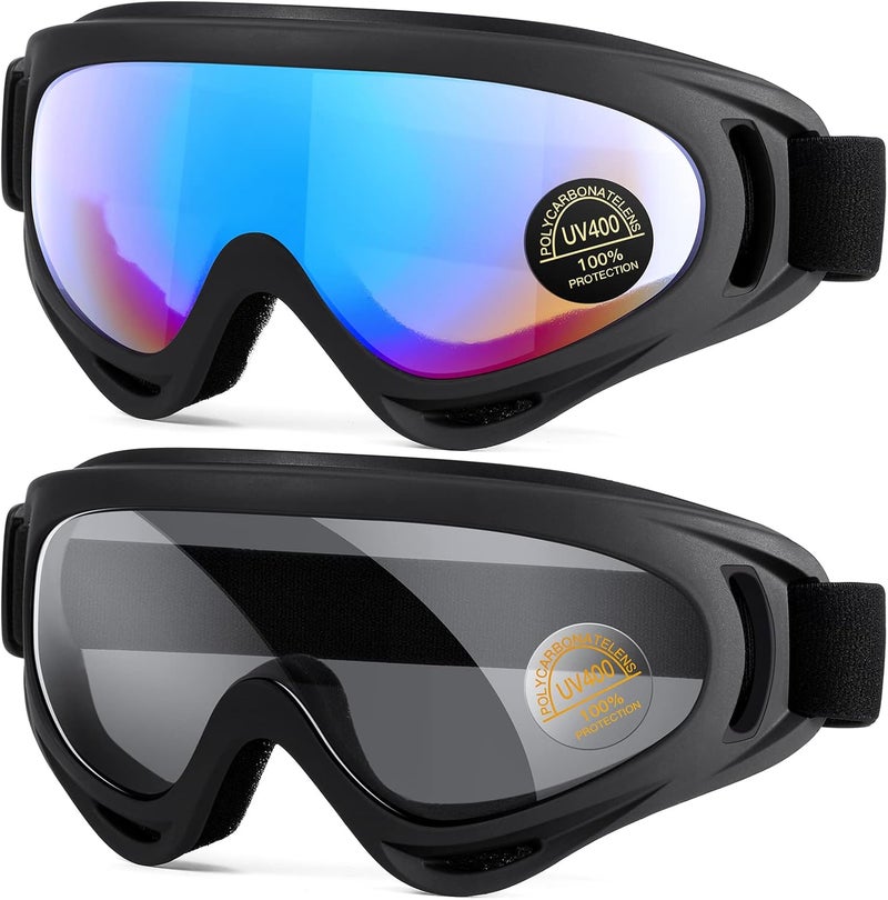 MAMBAOUT 2-Pack Snow Ski Goggles, Snowboard Goggles for Men, Women, Youth, Kids, Boys or Girls - Image 1