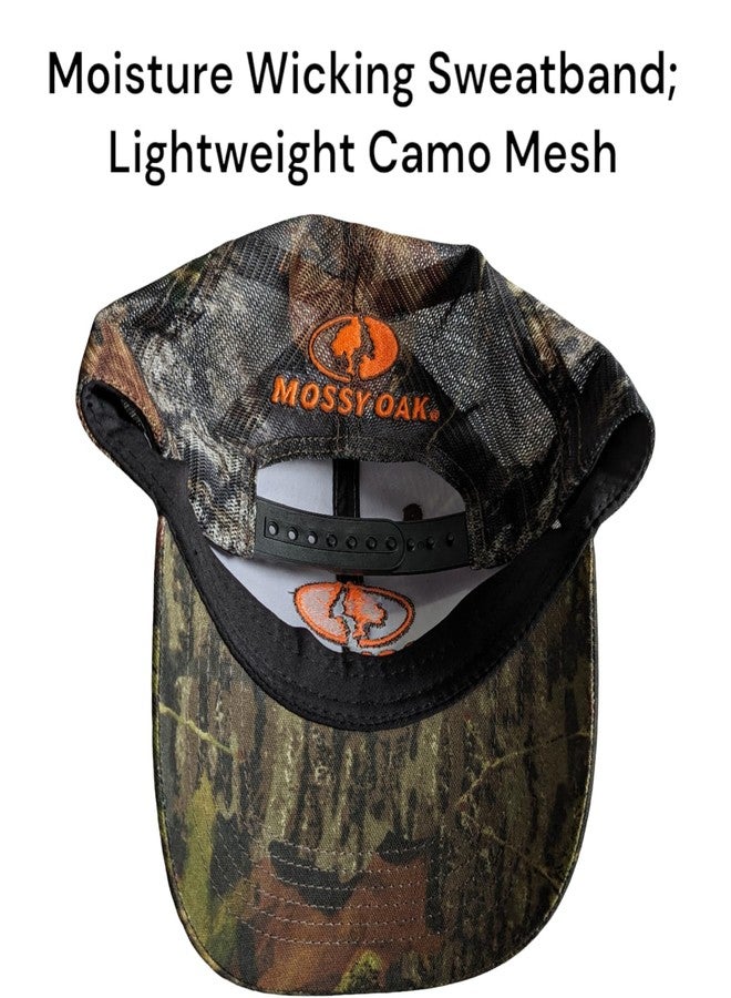 موسي أوك قبعة سائق شاحنة من Mossy Oak BU Blaze Orange Logo Camo MESH مع مشبك خلفي قابل للتعديل، وحزام ماص للعرق، وحافة منحنية مسبقًا (Break Up) - Image 5