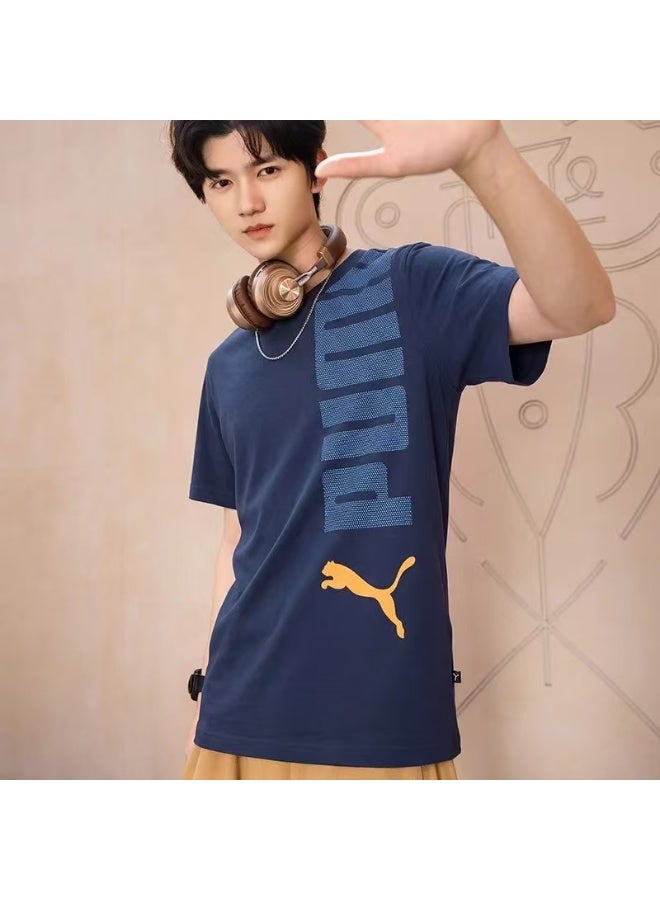 PUMA تي شيرت أساسي يناسب جميع المواسم، ملابس كاجوال بسيطة - Image 4