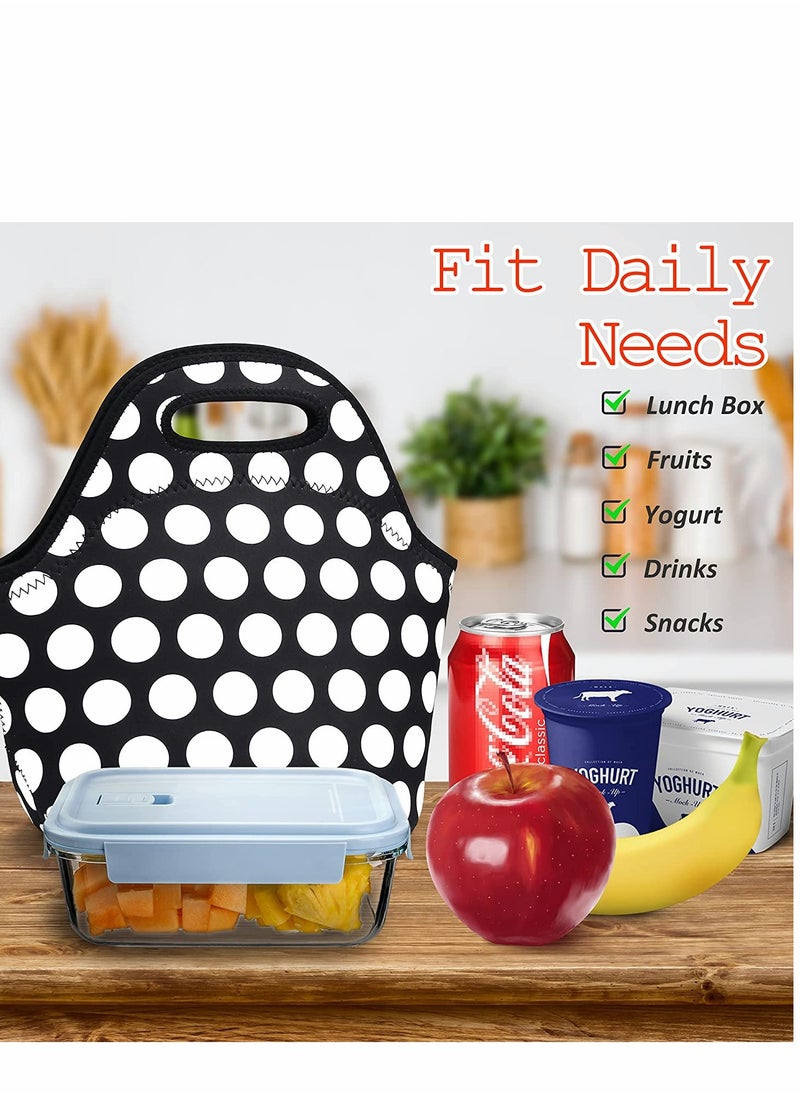 KASTWAVE Lunch Bag, Neoprene Bags Thermal Insulated Tote, Kids, Reusable Washable Picnic, Premium Stitching, Outside Pocket, for Men Womens  - Image 2