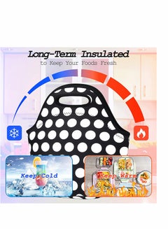 KASTWAVE Lunch Bag, Neoprene Bags Thermal Insulated Tote, Kids, Reusable Washable Picnic, Premium Stitching, Outside Pocket, for Men Womens  - Image 3