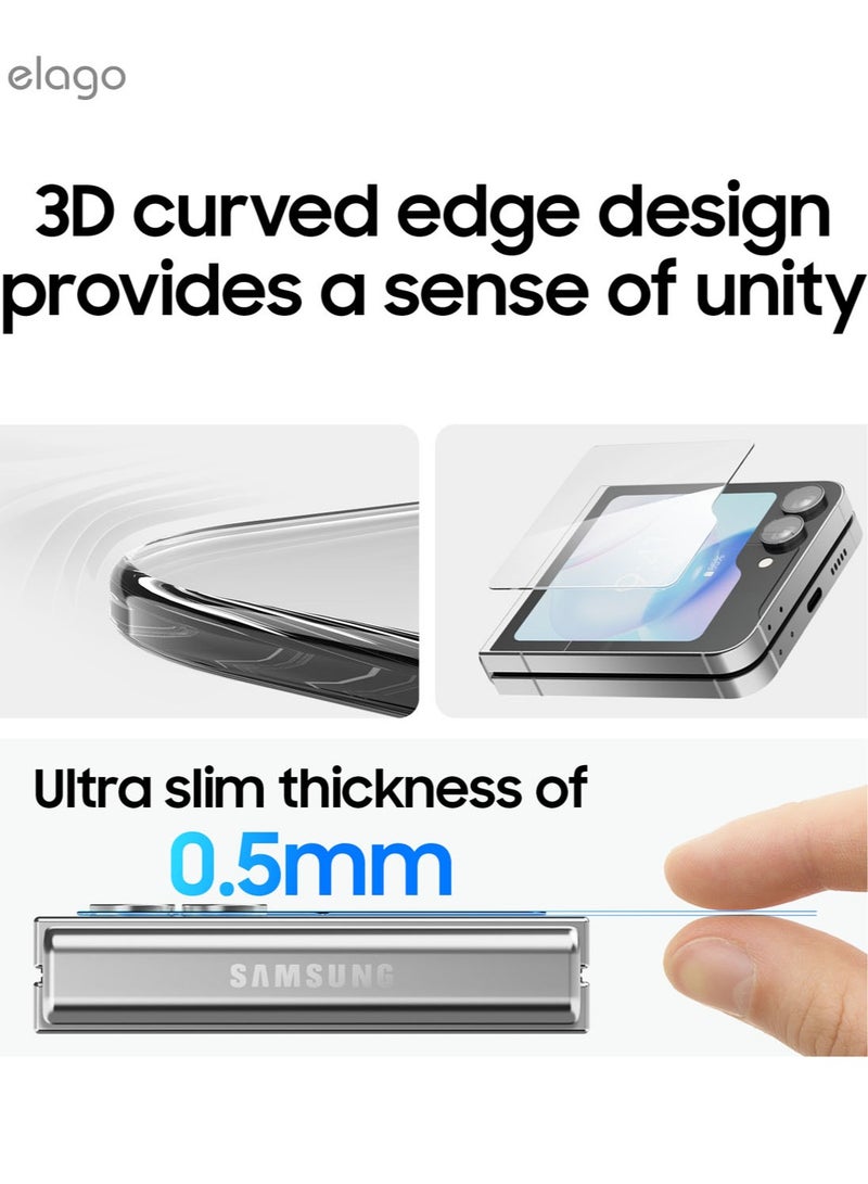 Elago Flex Window for Samsung Galaxy Z Flip 6 Screen Protector Premium Tempered Glass - Clear - Image 4
