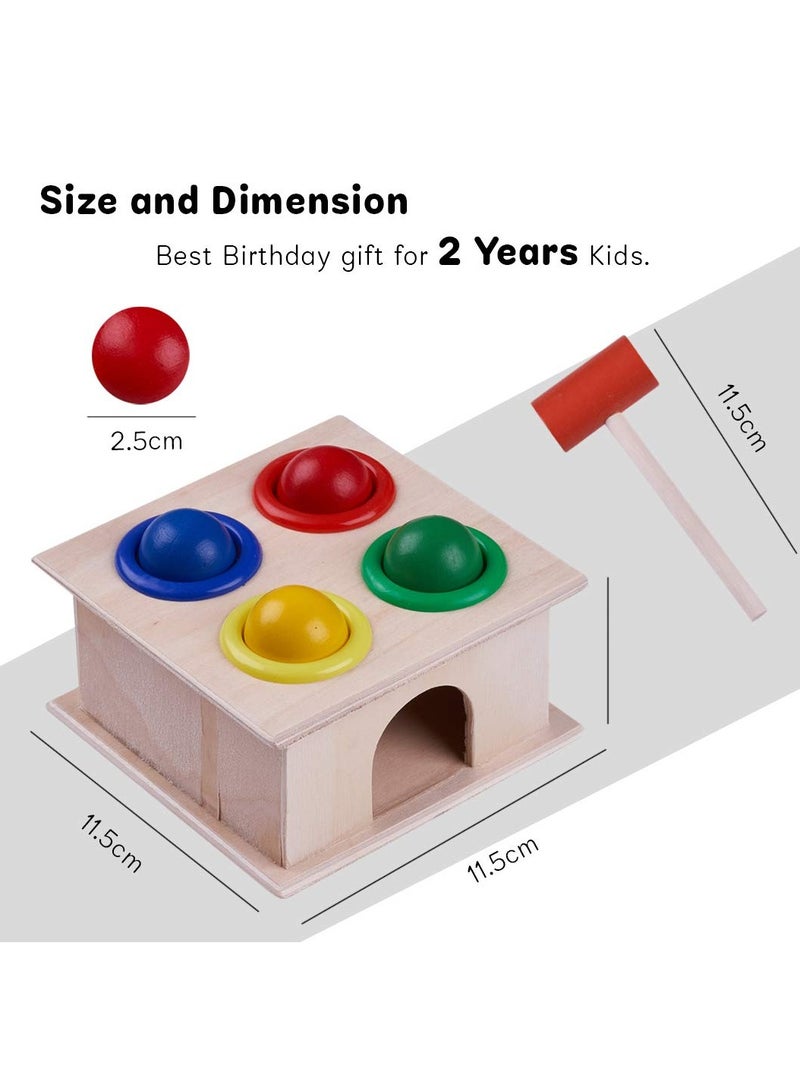 Wooden Square Hammer Box Wooden Hammer Case Toy Knock Pounding Bench for Kids Early Educational Activity Toys for 2+ Year Old Boys  Girls - Image 5