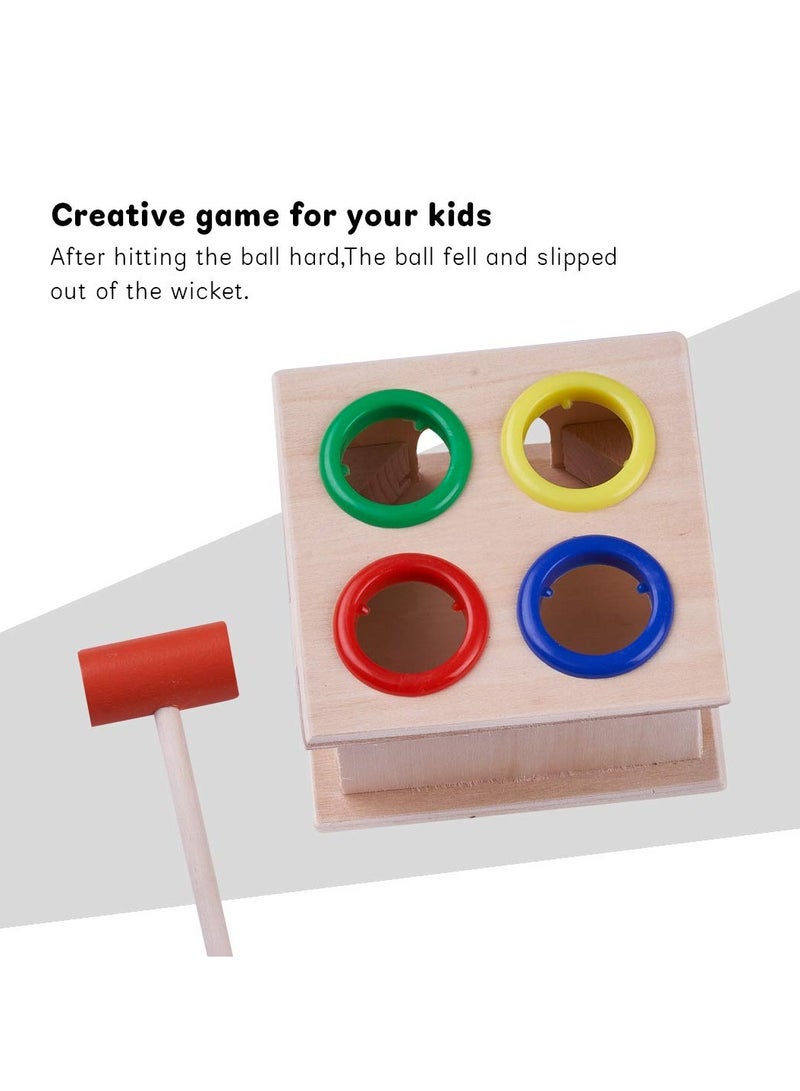 Wooden Square Hammer Box Wooden Hammer Case Toy Knock Pounding Bench for Kids Early Educational Activity Toys for 2+ Year Old Boys  Girls - Image 3