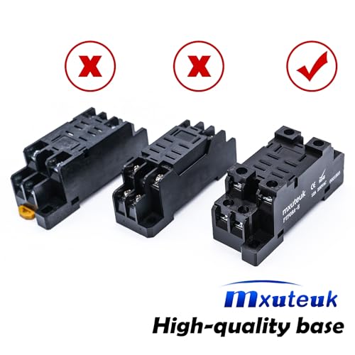 mxuteuk 2pcs JQX-13FL DC 12V Coil 8 Pin 10A DPDT LED Indicator Electromagnetic Power Relay, with Base, with DIN Rail Slotted Aluminum - Image 3
