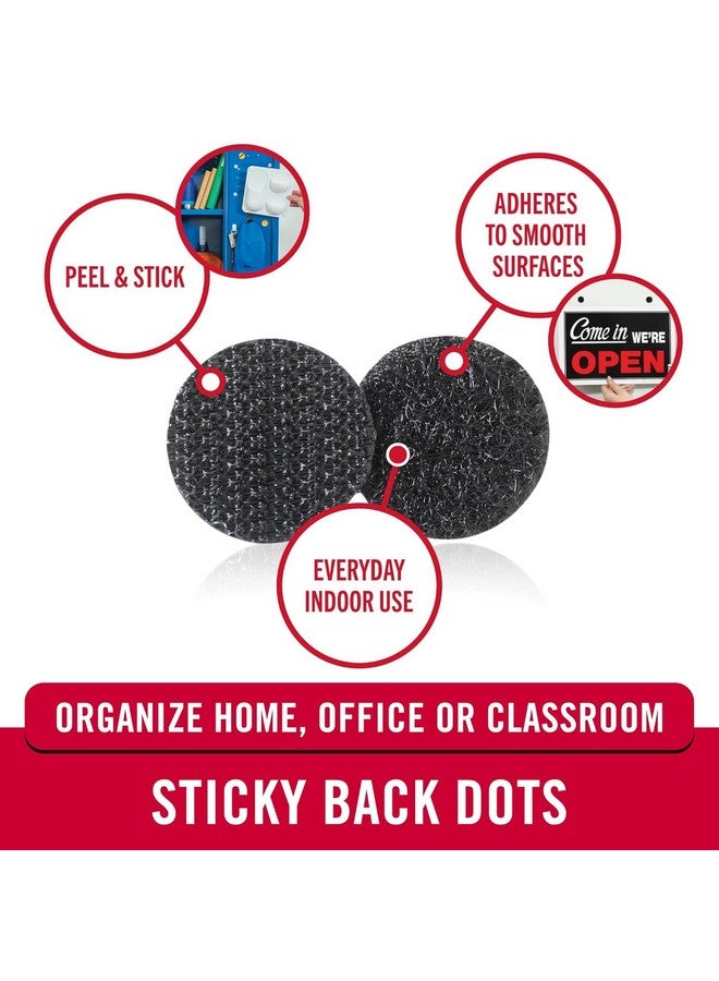 VELCRO Brand Sticky Back Hook And Loop Fasteners, Perfect For Home Or Office, 5/8", Pack Of 15, Black, Coins  - Image 2