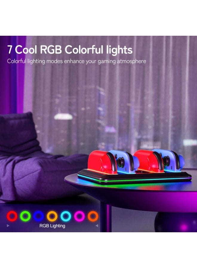 4-in-1 Charging Station for Nintendo Switch 2 | Charge 4 Joy-Cons with RGB Lights u0026 Game Card Slots - Image 5