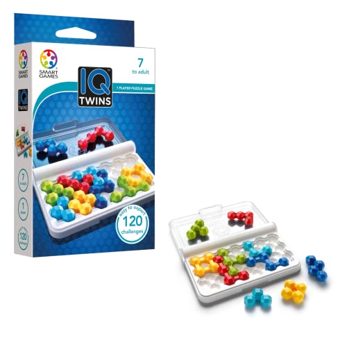 SmartGames IQ Twins Travel Game with 120 Challenges for Ages 7 Adult - Image 1