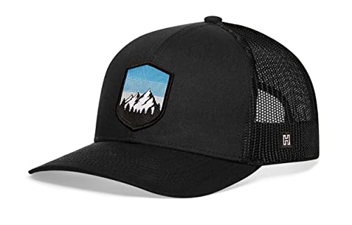 HAKA Mountains & Tree Black Trucker Hat – Nature Mesh Snapback Cap for Men, Women & Golf, Outdoors Baseball Dad Hat - Image 2