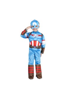 Jazwares Marvel Toddler Captain America Costume, Infant Steve Rogers Superhero Boy Halloween Costume, 3T-4T - Officially Licensed 3T/4T Blue