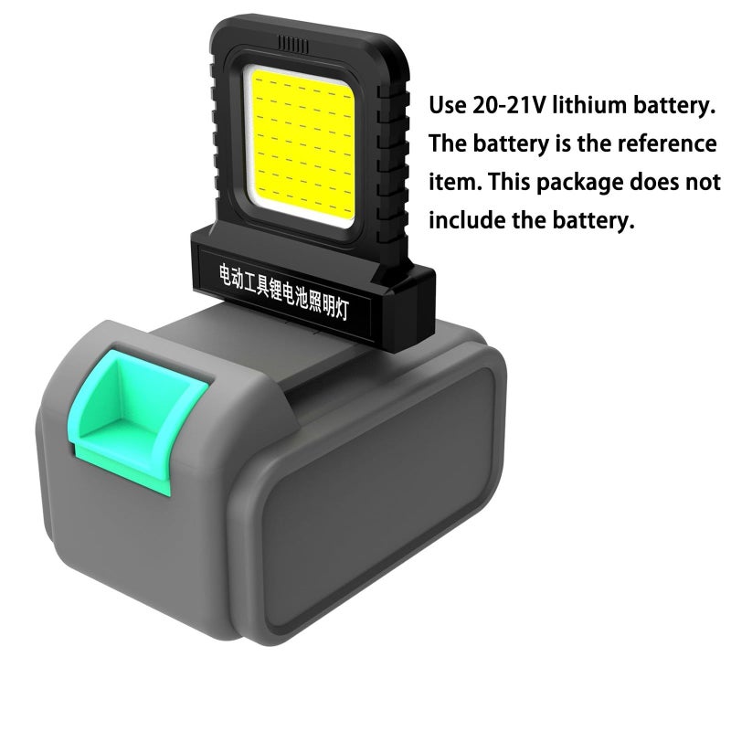 Black Rechargeable LED Work Light Portable Outdoor Indoor Lighting 2 Modes Power Tool Battery Compatible - Image 4
