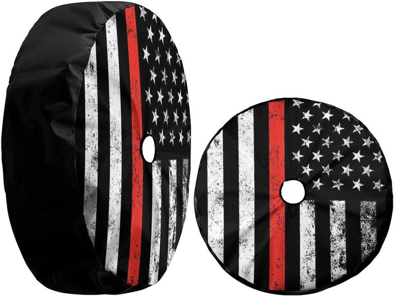 Foruidea USA Patriotic Firefighter Spare Tire Cover - Image 3