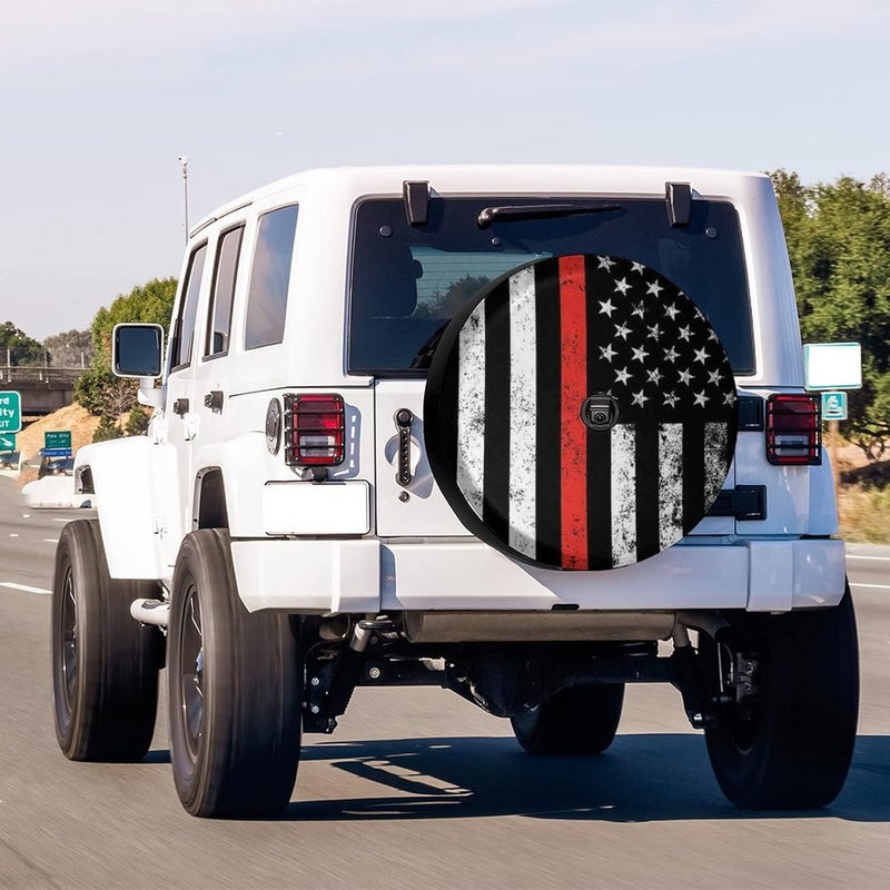 Foruidea USA Patriotic Firefighter Spare Tire Cover - Image 2