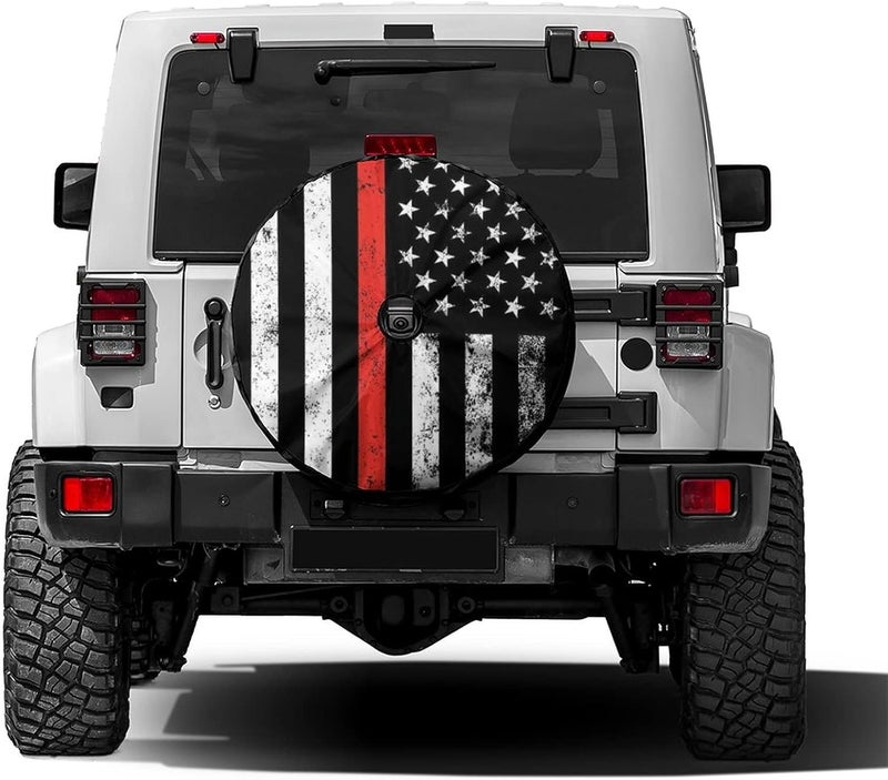 Foruidea USA Patriotic Firefighter Spare Tire Cover - Image 1