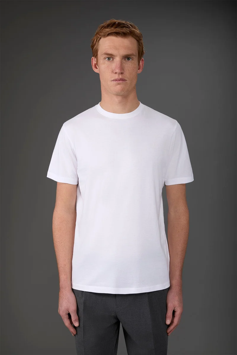 Men's short-sleeved T-shirt in 100% cotton jersey - White
