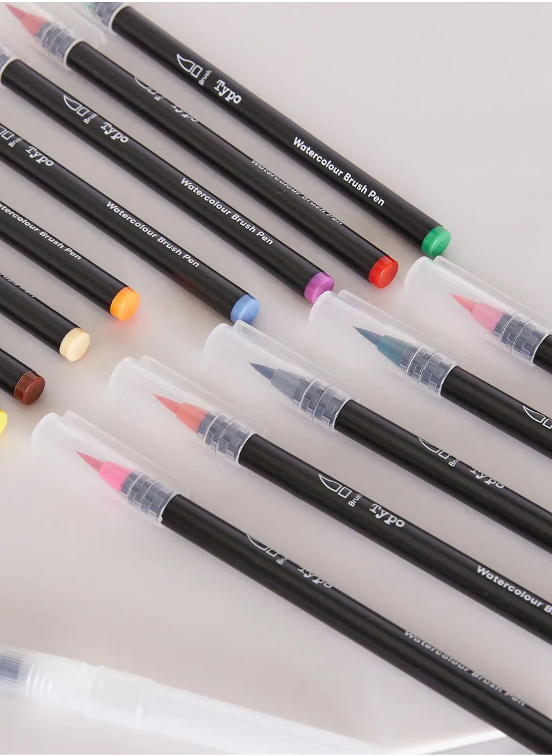 Typo 20 Pack Water Colour Brush Pens