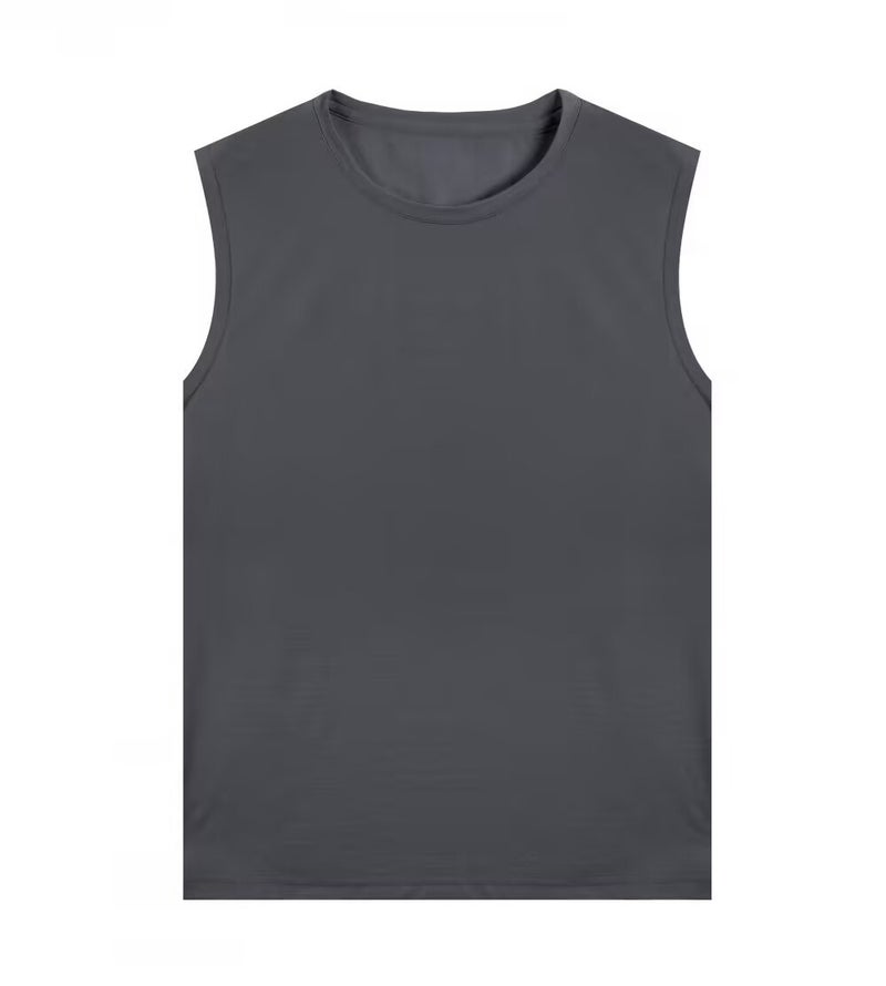 Thin Kidsren'S T-Shirt, Casual And Loose, Same Style For Men And Women, Pure Color Vest, Sleeveless, Lightweight Fiber-Feel Quick-Drying T-Shirt - Image 1