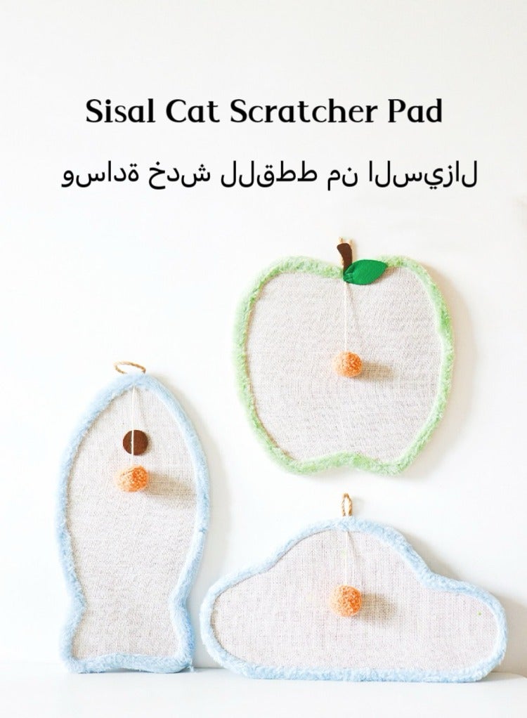 1pc Sisal Cat Scratcher Pad Cardboard Hanging Fish Cat Scratcher Board Cat Claws Care Toy Cat Scratching Mat for Cat Grinding Claws - Image 4
