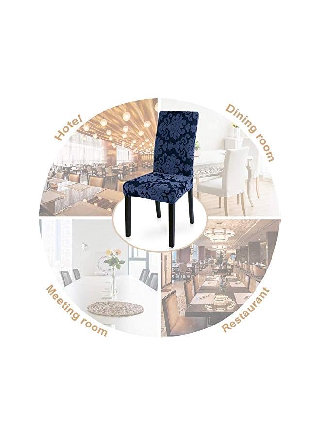 KH  Stretch Removable Washable Short Dining Chair Covers Slipcover Protector, Spandex Fabric Chair Cover for Dining Room, Hotel, Ceremony (6 per Set) - Image 2