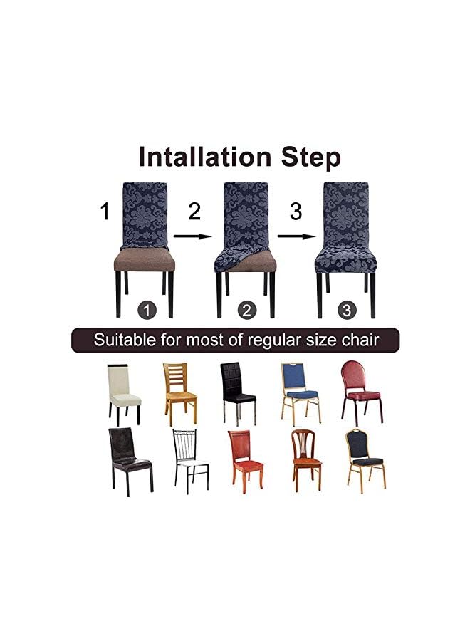 KH  Stretch Removable Washable Short Dining Chair Covers Slipcover Protector, Spandex Fabric Chair Cover for Dining Room, Hotel, Ceremony (6 per Set) - Image 4