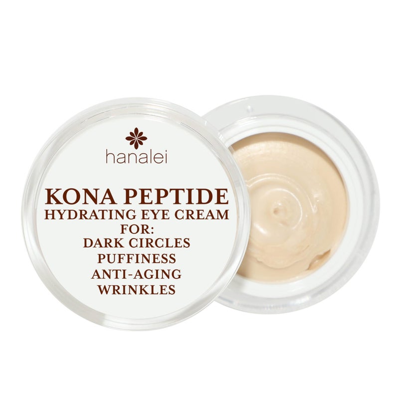 Hanalei Kona Peptide Eye Cream with Caffeine â€“ Reduces Wrinkles, Puffiness, Dark Circles, Hydrating, Smoothing, Revitalizing Formula with Hawaiian Botanicals and Peptides â€“ Cruelty-Free, Vegan, 0.5 oz - Image 1