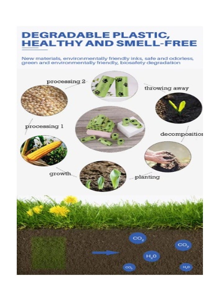 17 لفة من أكياس فضلات الكلاب القابلة للتحلل الحيوي - 255 كيسًا سميكًا مقاومًا للتسرب للاستخدام مرة واحدة للحيوانات الأليفة - صديق للبيئة للكلاب والقطط والجراء - Image 5