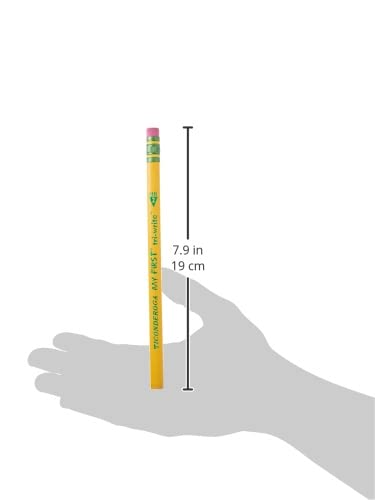 Ticonderoga My First Tri-Write Wood-Cased Pencils, Unsharpened, 2 HB Soft, With Erasers, Yellow, 36 Count - Image 3