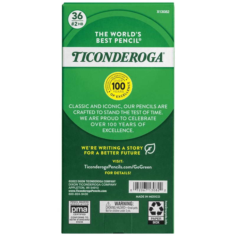 Ticonderoga My First Tri-Write Wood-Cased Pencils, Unsharpened, 2 HB Soft, With Erasers, Yellow, 36 Count - Image 2