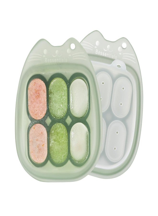 Bessentials 2 Pack Silicone Baby Food Freezer Tray, Breastmilk Popsicle Molds & Food Storage Container for Homemade Baby Food, Purees, and Snacks - Image 1