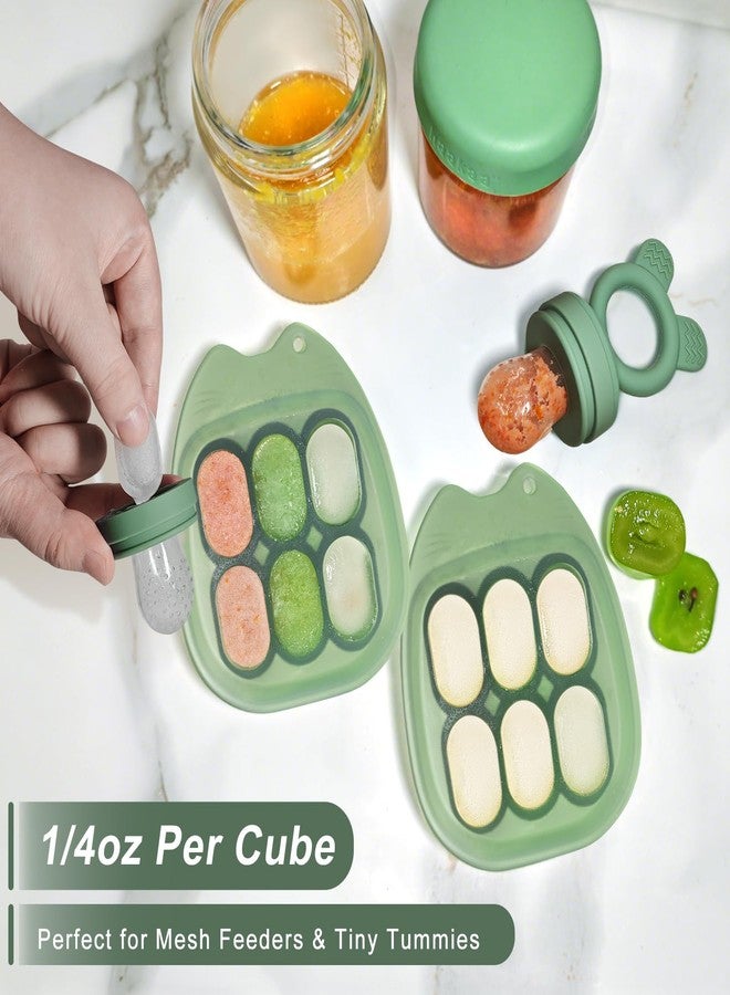 Bessentials 2 Pack Silicone Baby Food Freezer Tray, Breastmilk Popsicle Molds & Food Storage Container for Homemade Baby Food, Purees, and Snacks - Image 2