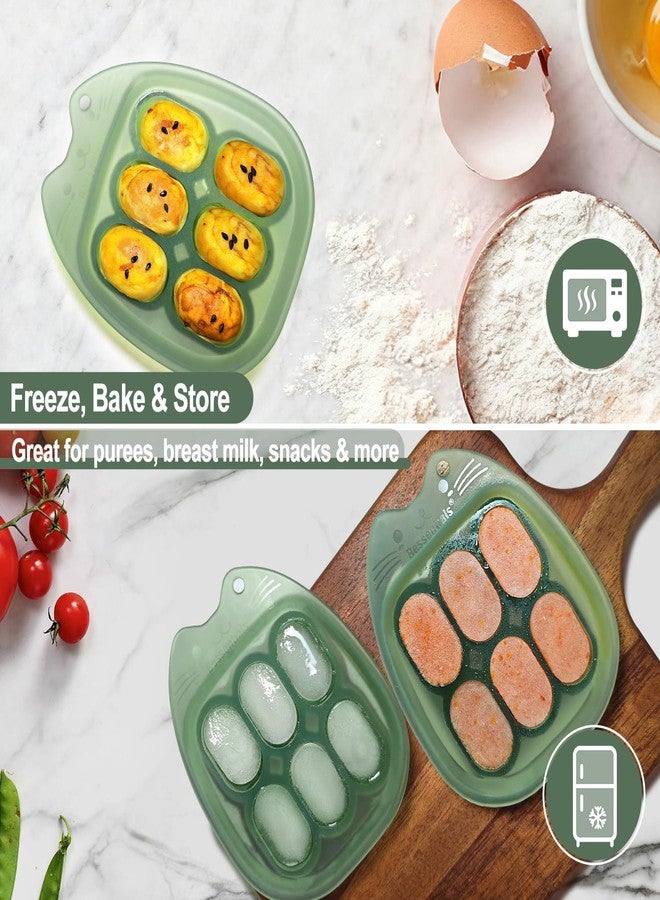 Bessentials 2 Pack Silicone Baby Food Freezer Tray, Breastmilk Popsicle Molds & Food Storage Container for Homemade Baby Food, Purees, and Snacks - Image 4