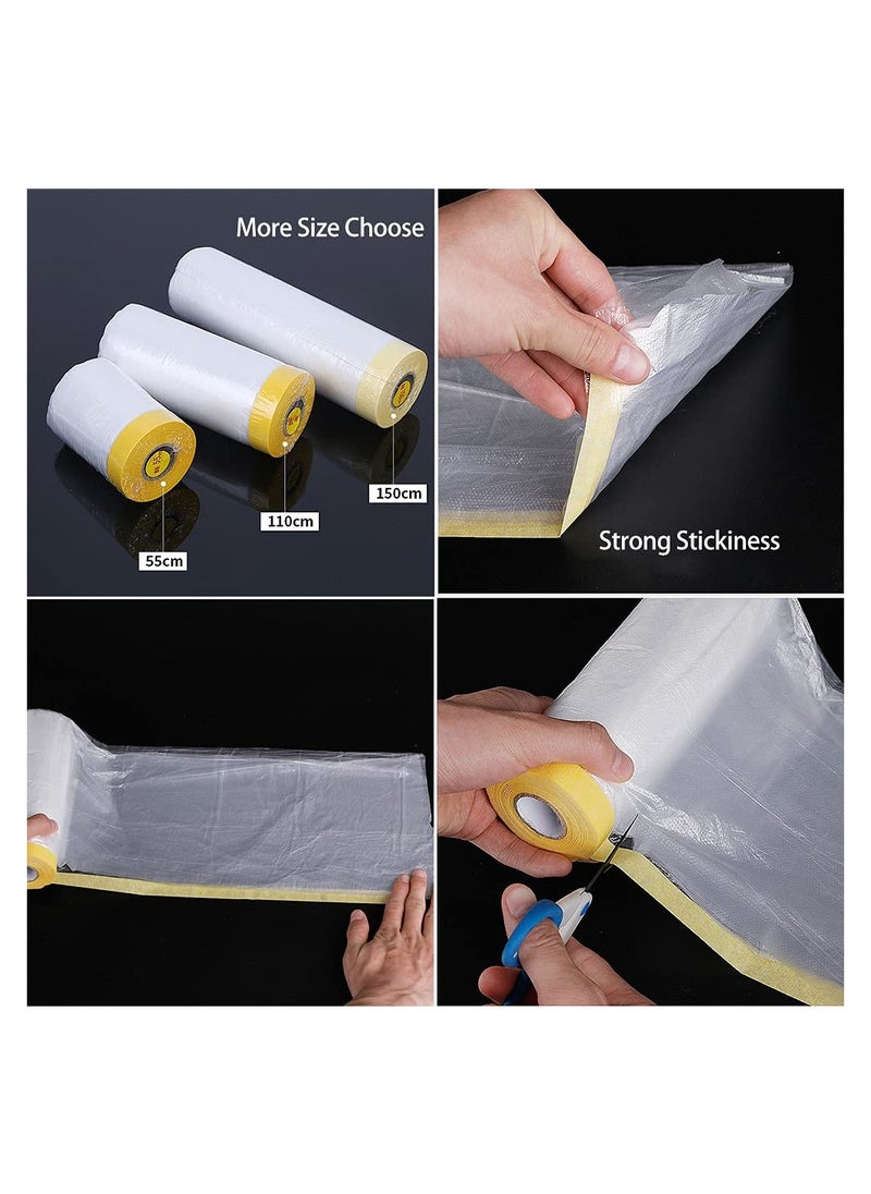 Pre-Taped Masking Film, SYOSI Tape and Drape for Automotive Painting Covering, Assorted Masking Paper, Protection Covering Cloth Tape for Painting, 6 Pack 3 Sizes - pzsku/Z2CE0EFD9D1BF863AEA13Z/45/_/1717484951/4c7aa79a-c5de-4613-8bf6-ddcc93a58e28