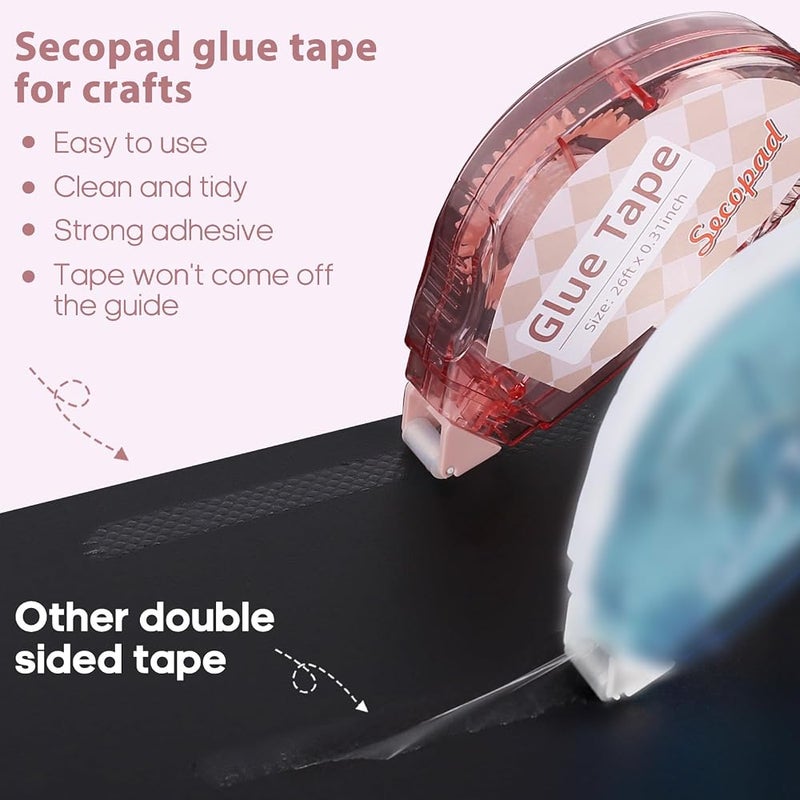 Secopad 1 غراء رول Secopad 8 مم × 8 م، شريط لاصق لسكرابوكينغ، 4 قطع - Image 2