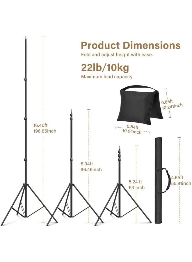 Sdfghj 16.4ft Heavy Duty Light Stand Photography, 16.4'/197inch/500cm Spring Cushioned Tripod Light Stand Metal Steel for Photo Studio Speedlight, Ring Light, Photographic Equipments Flash Stand - Image 2