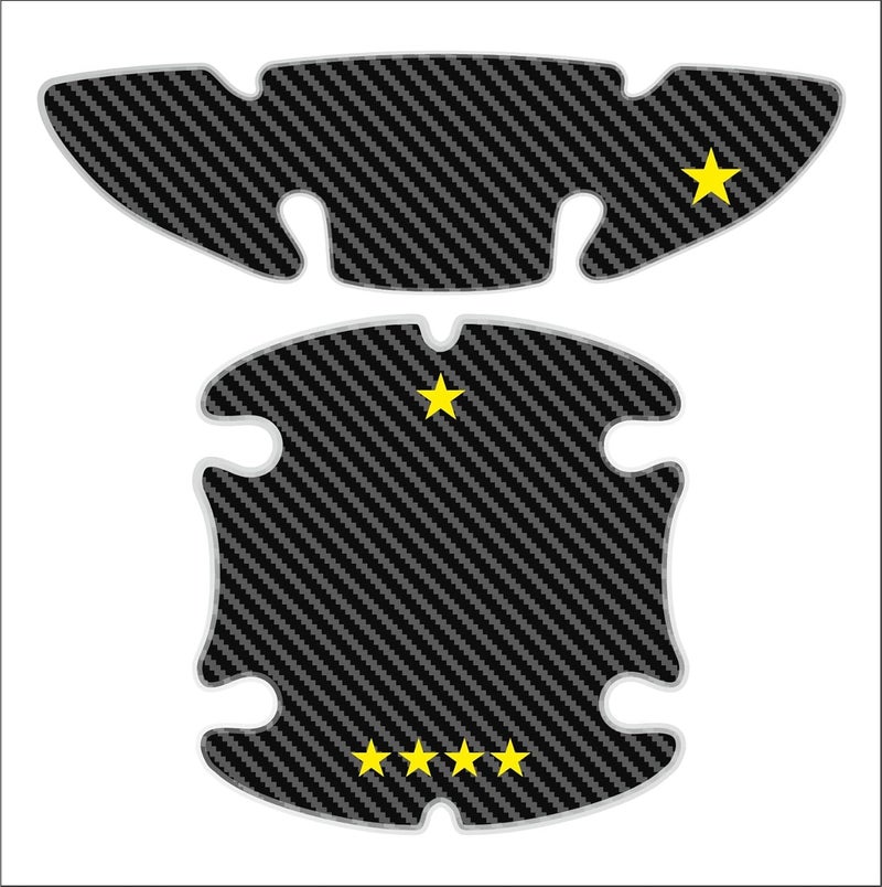 BIG FLAG BFRC 3D Gel Finish Car Door Carbon Fiber Handle Cup Scratch Guard Sticker Universal for Specific Brand (Pack of 3) (MRDRCFVAR) (Thar_Mahindra) - Image 1