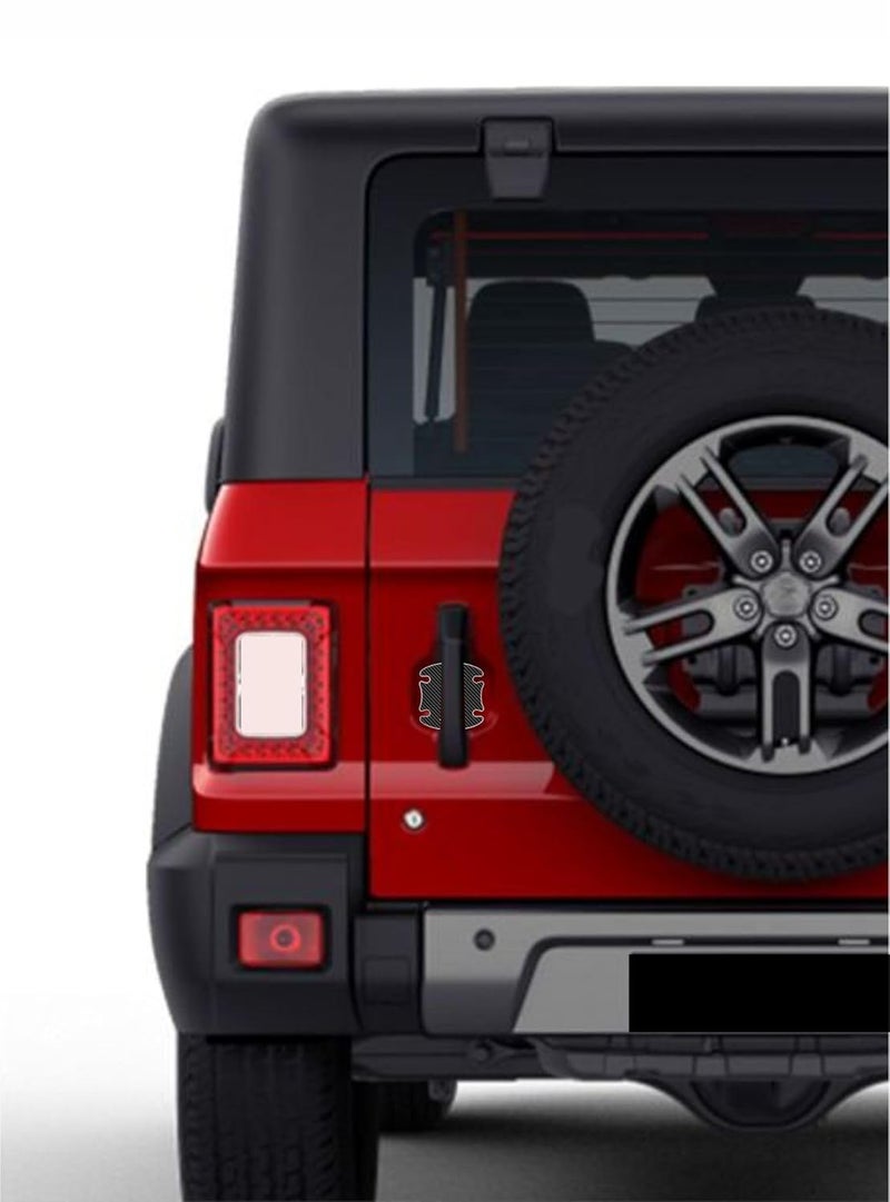 BIG FLAG BFRC 3D Gel Finish Car Door Carbon Fiber Handle Cup Scratch Guard Sticker Universal for Specific Brand (Pack of 3) (MRDRCFVAR) (Thar_Mahindra) - Image 4