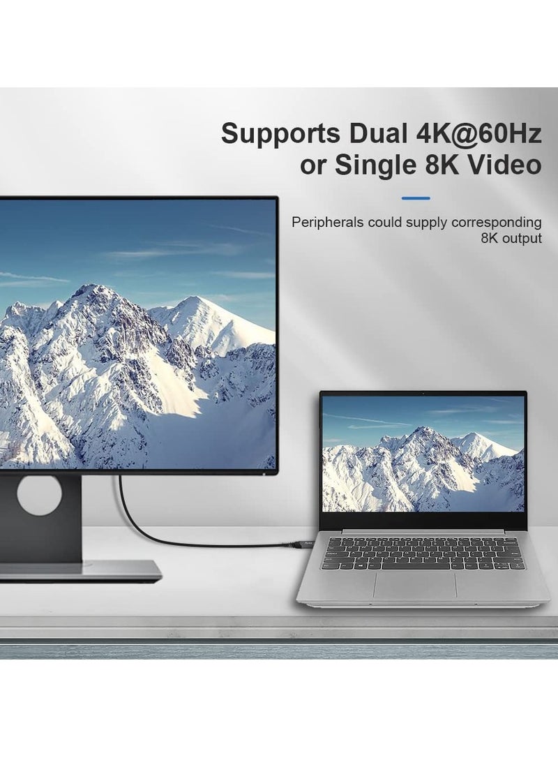 Excefore USB4 Cable Compatible with Thunderbolt 4, 8K 5K USB-C Cable 8K@60Hz 5K/4K 60Hz Video 40Gbps Data Transmissions Rate 20V 5A 100W Power Delivery 3in1 USB-C Cable External SSD eGPU (1Meter)  - Image 5