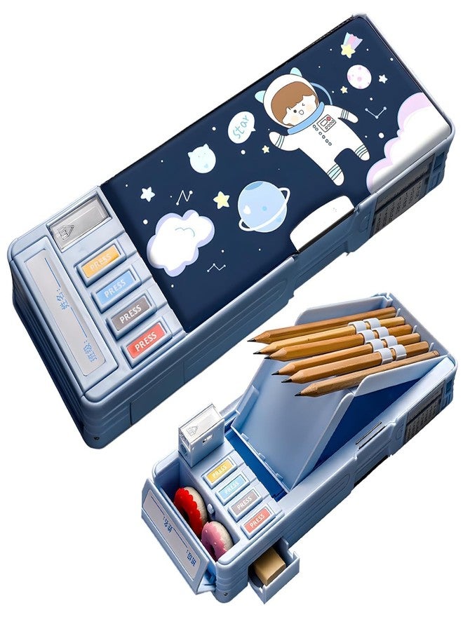 Royals hub Plastic Space Compass Multifunctional Pencil Box for Kids Magnetic Compass Box Space Theme Return Gifts for Boys & Girls (Multicolor) (Accessories Not Included) - Image 1