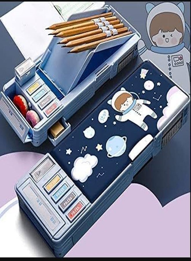 Royals hub Plastic Space Compass Multifunctional Pencil Box for Kids Magnetic Compass Box Space Theme Return Gifts for Boys & Girls (Multicolor) (Accessories Not Included) - Image 2