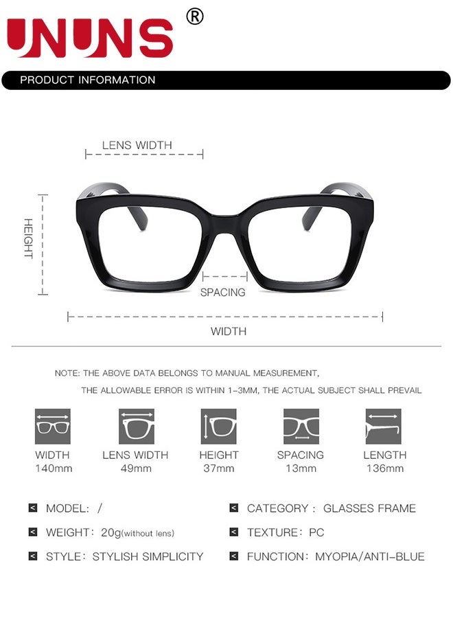 UNUNS - Ladies Reading Glasses With Box,Oprah Style Oversized Square Spring Hinge Blue Light Blocking Glasses,Compact And Lightweight,Anti-Reflectiv,Anti Glare UV Eyeglasses For Men Women 1.5 2.0 2.5 3.0 - Image 1