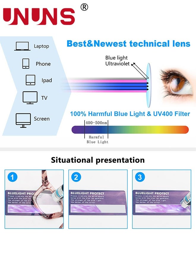 UNUNS - Ladies Reading Glasses With Box,Oprah Style Oversized Square Spring Hinge Blue Light Blocking Glasses,Compact And Lightweight,Anti-Reflectiv,Anti Glare UV Eyeglasses For Men Women 1.5 2.0 2.5 3.0 - Image 1