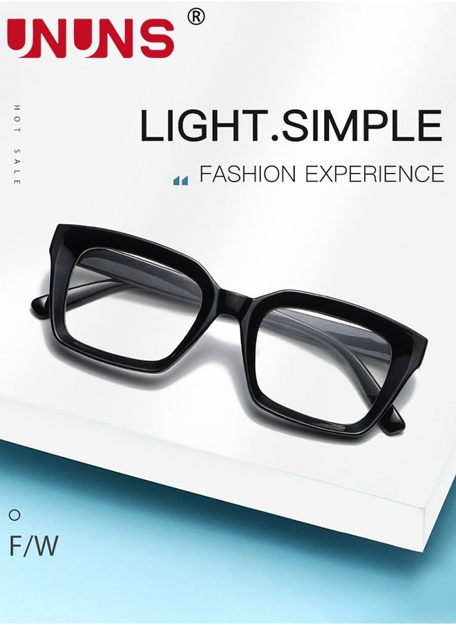UNUNS - Ladies Reading Glasses With Box,Oprah Style Oversized Square Spring Hinge Blue Light Blocking Glasses,Compact And Lightweight,Anti-Reflectiv,Anti Glare UV Eyeglasses For Men Women 1.5 2.0 2.5 3.0 - Image 1