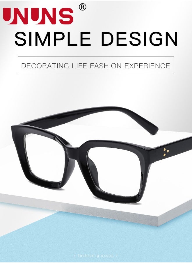 UNUNS - Ladies Reading Glasses With Box,Oprah Style Oversized Square Spring Hinge Blue Light Blocking Glasses,Compact And Lightweight,Anti-Reflectiv,Anti Glare UV Eyeglasses For Men Women 1.5 2.0 2.5 3.0 - Image 1