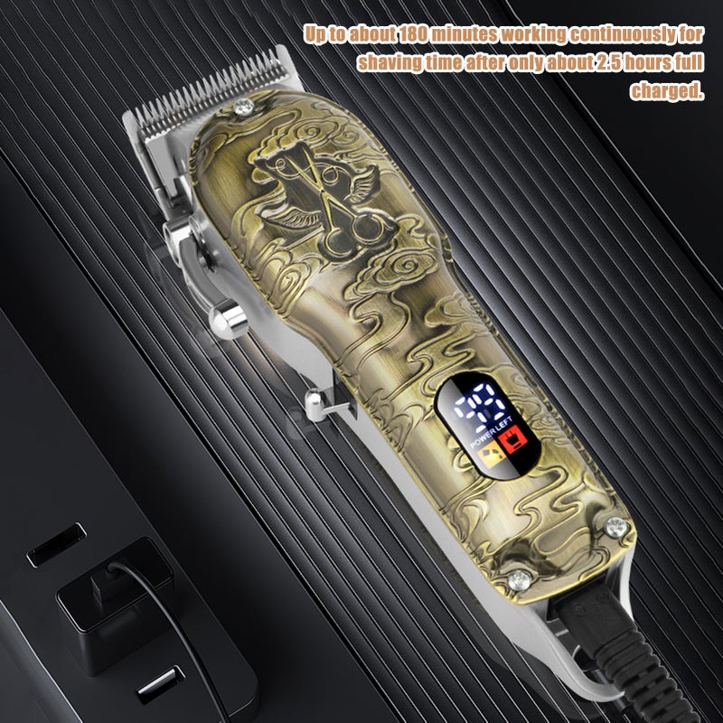 Rechargeable Hair Trimmer with LED Display Multi-functional Cordless Hair Clipper With 12 Guided Combs - Image 3
