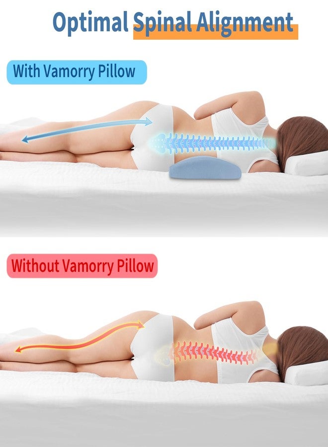 vamorry Lumbar Support Pillow for Bed Relief Back Pain: Lower Back Pillow for Sleeping - Memory Foam Waist Pillow - Back Wedge Bolster Pillow for Side, Back&Stomach Sleepers - Bed Rest Pillow for Car, Sofa - Image 4