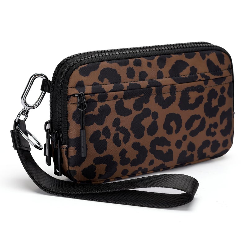 FODOKO Wristlet Wallet for Women RFID Crossbody Bag with 4 Zippers, Small Purse with Card Holder & Phone Pocket, Lightweight Travel Cell Phone Organizer - Image 1