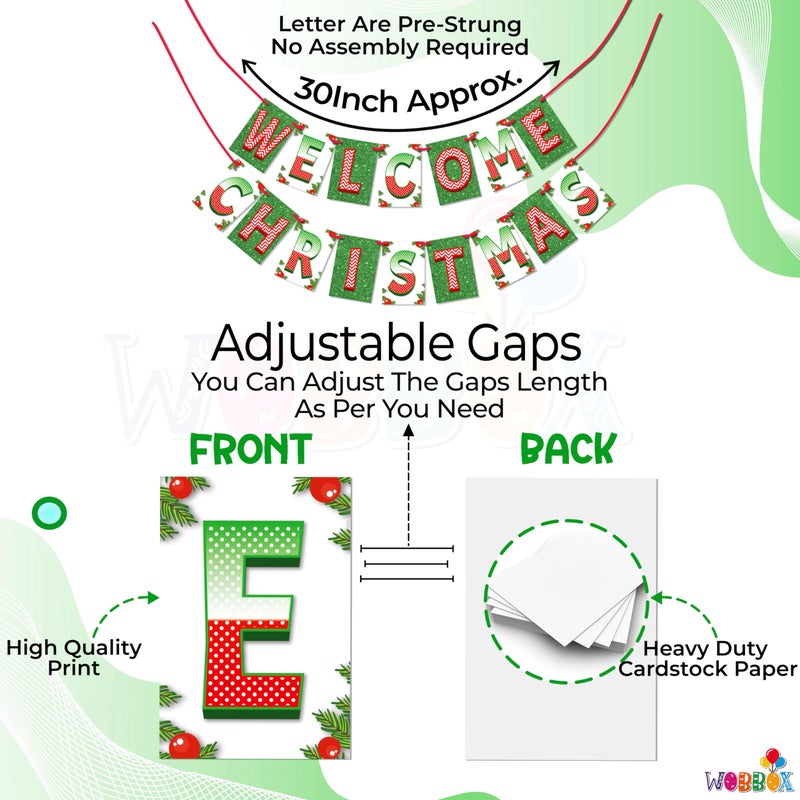 WOBBOX لافتة عيد الميلاد ووبوكس، لافتة عيد ميلاد سعيدة، عناصر زينة عيد الميلاد للمنزل-FP1465 - Image 3