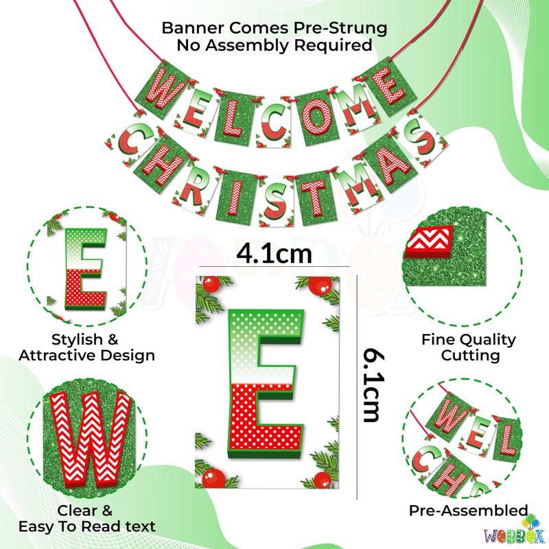 WOBBOX لافتة عيد الميلاد ووبوكس، لافتة عيد ميلاد سعيدة، عناصر زينة عيد الميلاد للمنزل-FP1465 - Image 2
