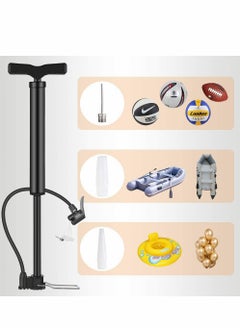 Excefore Bike Pump, [120PSI Fast Inflate] Portable Floor Pump Ergonomic Anti-Leak Bicycle Air Pump for Road, Mountain & BMX Bike Automatically Fit for Presta Schrader with Ball Needle, Motorboat Valve  - Image 3